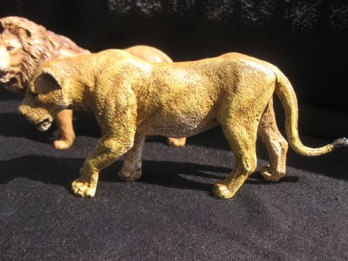 fig 1. Quality Pair of Franz Bergman Cold Painted Bronze Figures of a Lion & Lioness.