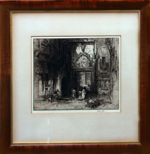 fig 1. Artist proof etching by Hedley Fitton A.R.E., R.E. (1859-1929) 'St Zaccaria (Campo S. Provolo.) Italy'