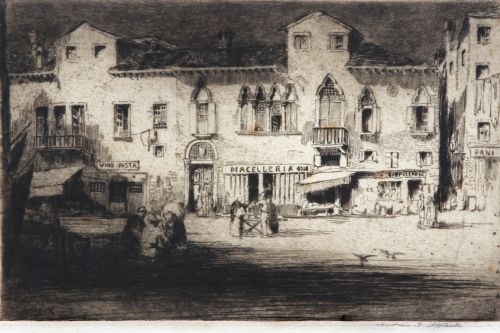Artist Proof Etching by Andrew F Affleck (Exhibited 1904-1929). 'Campo St Marglia, Italy'