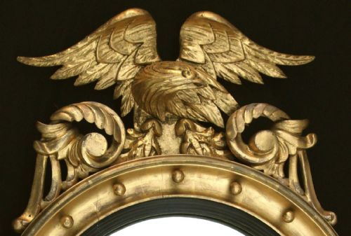 fig 1. Good quality Regency Gilt Wood Convex Mirror.