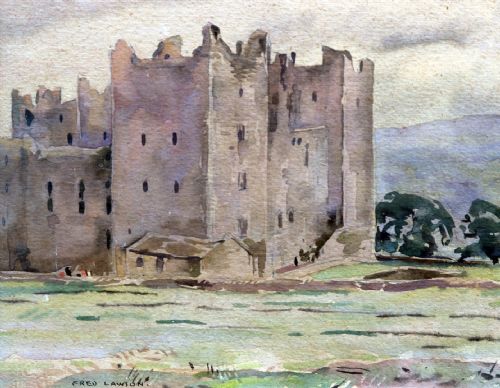 Fred Lawson. "Bolton Castle, Wensleydale". Watercolour.