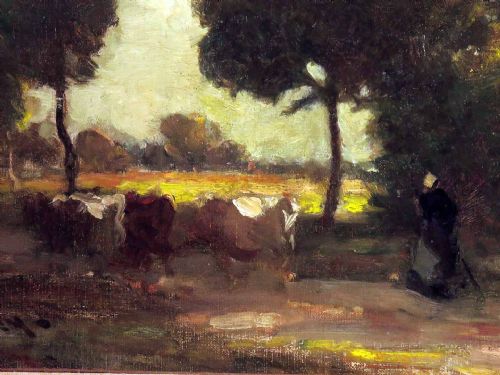 fig 3. Owen Bowen R.O.I., P.R.Cam.A 'Woman driving the cows 1911'
