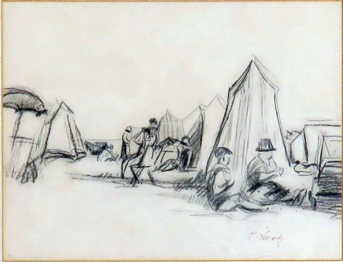 Philip Naviasky. The Gypsy Encampment. Drawing.