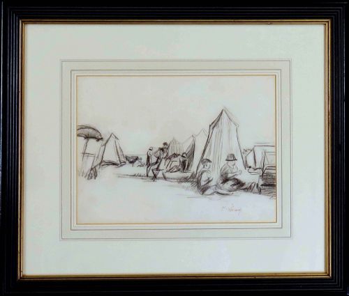 fig 1. Philip Naviasky. The Gypsy Encampment. Drawing.