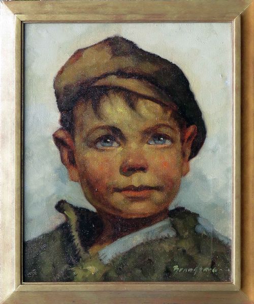 Jeanne Brandsma. "Roel"&"frits". Pair of Oils.