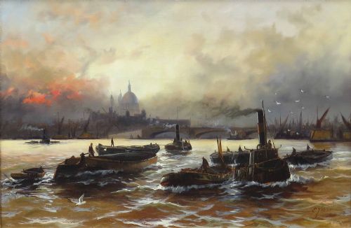 Good Edward Fletcher. " the Pool of London". Oil.