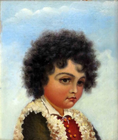Charming Italian Portrait. One of Two. Circa 1870.