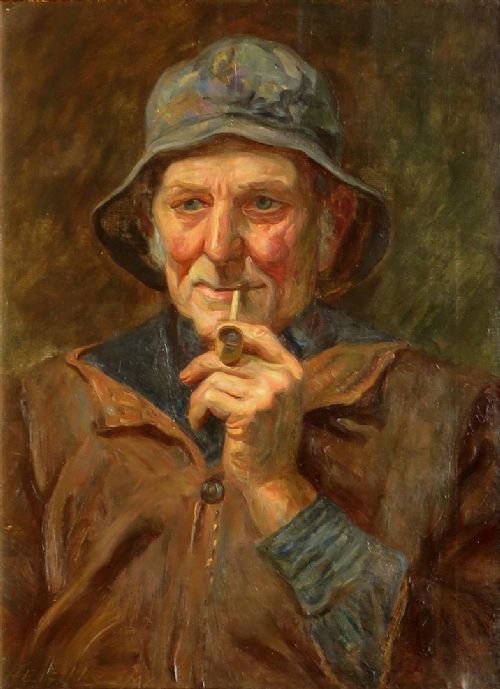 Lovely Portrait. "The Fisherman". By Herbert E. Gill.