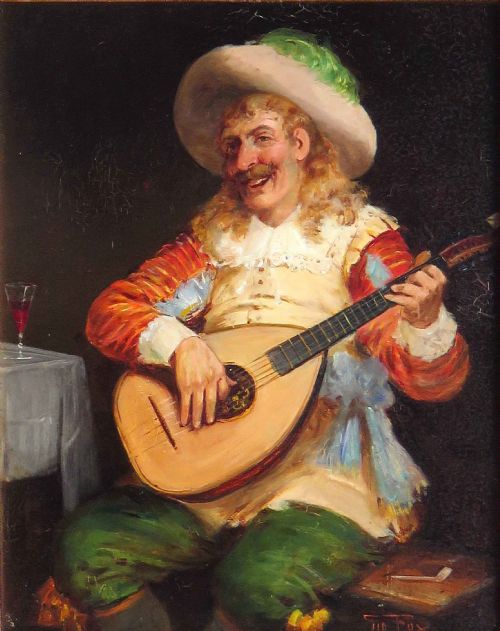 "The Lute Player". Oil by Sid Fox.