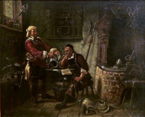 "The Armourer" Oil by A. Bolton.