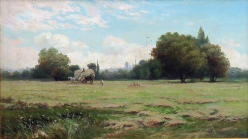 Henry John Kinnaird "The Hay Cart". Lovely Oil.