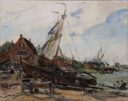 "Beached Boats, Whitby" by Frederick Stuart Richardson R.s.w. R.o.i. R.i.