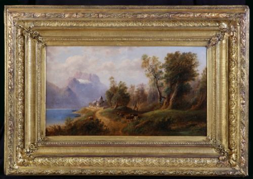 "A Bavarian Landscape". Very Good Oil. Monogram E.b.