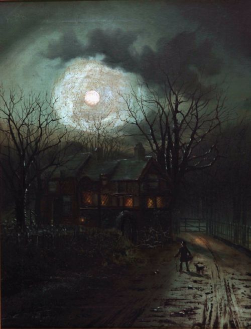 Walter Linsley Meegan "A Moonlit Tudor House". Good Oil.
