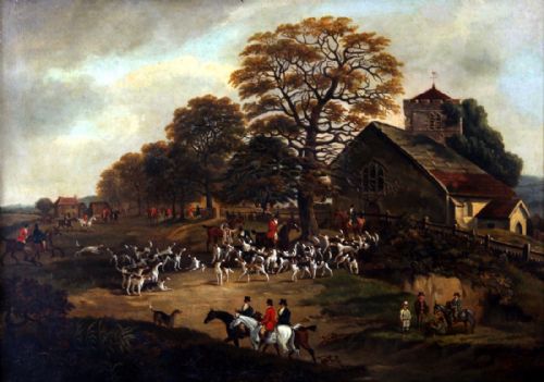 "Hunting Scene". John Dalby of York. Oil.