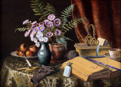 "Granny's Table". By Jessie Chase Aswa. Watercolour.