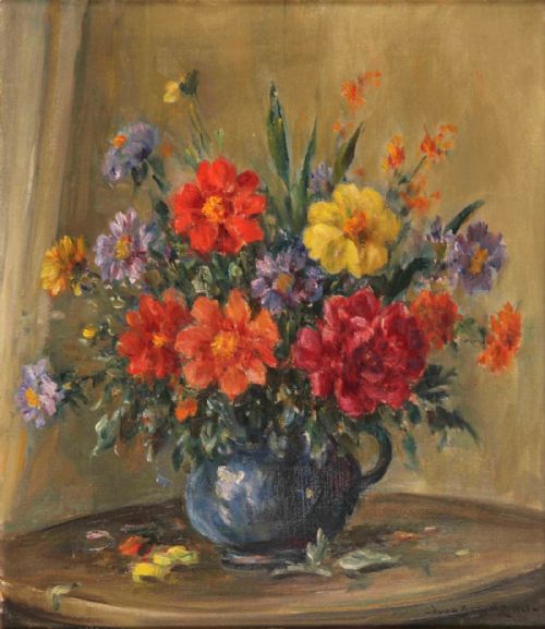 Owen Bowen R.o.i. Lovely Oil. "Summer Flowers".