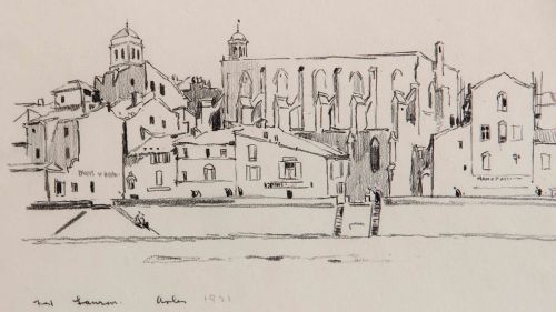 fig 3. Pencil drawing by Fred Lawson (1888-1968)- 'Arles' 1921