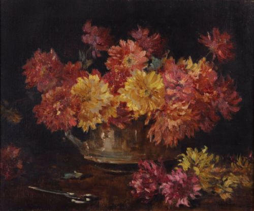 "Chrysanthemums". Owen Bowen Still Life.