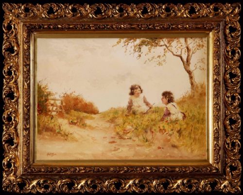 Tom Paterson "Children at Play". Watercolour.