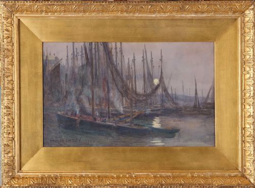 Walter Emsley. "Drying Nets, Brixham, Devon.