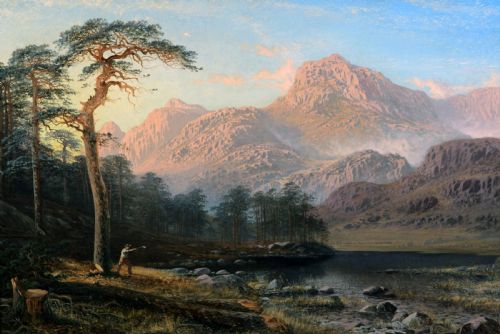 Charles Pettitt "Sunset on the Langdale Pikes, Blea Tarn".