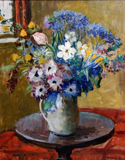 Mary Ethel Hunter. "Mixed Flowers". Lovely Oil on Board.