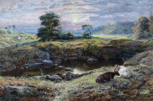 Richard P. Richards " a Glorious Sunset". Watercolour.