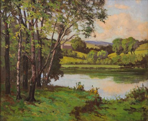 Arthur Bateman. "Yorkshire Lake". Oil Landscape.