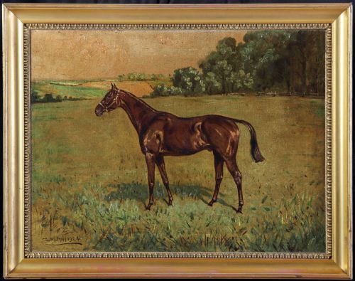"Salmon Trout". Winner St. Leger Stakes. 1924. Horse Oil Portrait.