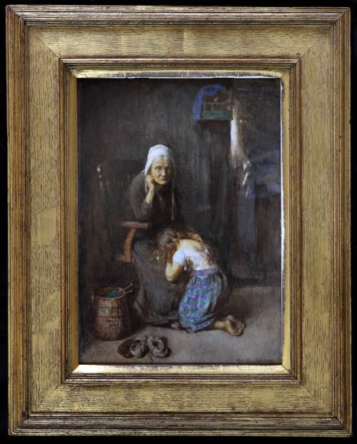 John Henry Henshall R.w.s. " the Prayer" Genre Watercolour.