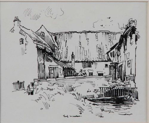 Fred Lawson. "Bridge, Wensleydale". Pen & Ink Drawing.