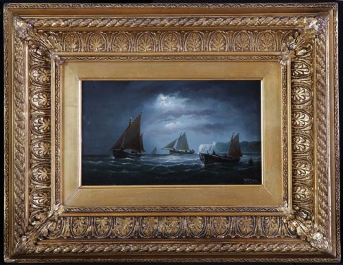 William Daniel Penny. "Off Flamborough Head". Marine Oil Painting.