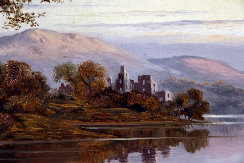GLENGARRY CASTLE LOCH OICH THOMAS DUNWELL LANDSCAPE OIL PAINTING - ADDITIONAL PHOTO 4