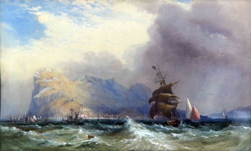 "Gibraltar". Charles Simpson Watercolour Marine.