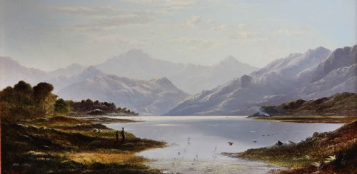 "Westmorland Tarn". Good Charles Leslie Oil Painting.