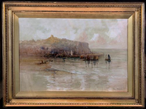 Harry Wanless. "Scarborough Harbour". Large Marine Watercolour.