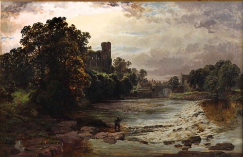 Samuel H. Baker. "Barnard Castle, Durham". Oil Painting Landscape.