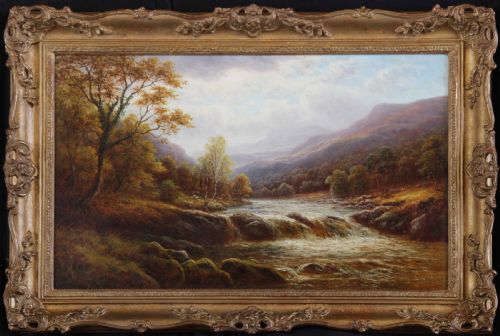 William Mellor. "On the Lledr, North Wales". Oil Landscape Painting.