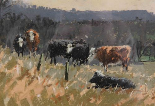 ANGUS RANDS WINTER FARNDALE PASTELWATERCOLOUR LANDSCAPE - ADDITIONAL PHOTO 2
