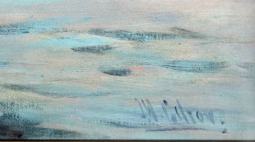 JOHN WILLIAM GILROY A MEDITERRANEAN PORT GOOD LARGE MARINE OIL - ADDITIONAL PHOTO 2