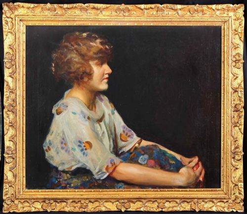 Harry Jonas. "Phyllis Wheway". Oil Portrait Painting.