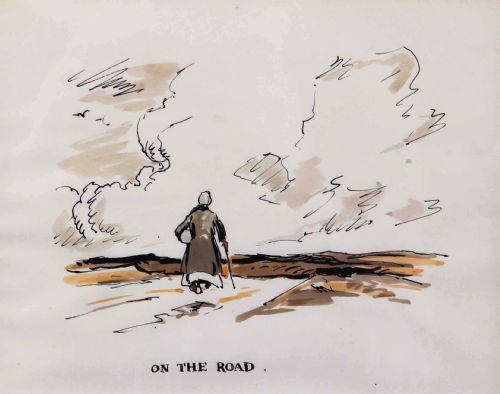 Fred Lawson. "On the Road". Watercolour Landscape Drawing.