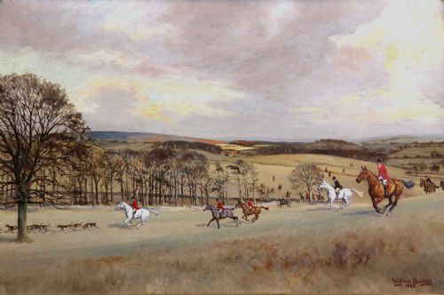 Wilfred Bailey. "Hunting in Open Country". Oil Sporting Landscape.