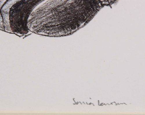 SONIA LAWSON RA SLEEPING COMPANIONS PASTEL OVER LITHOGRAPH - ADDITIONAL PHOTO 4