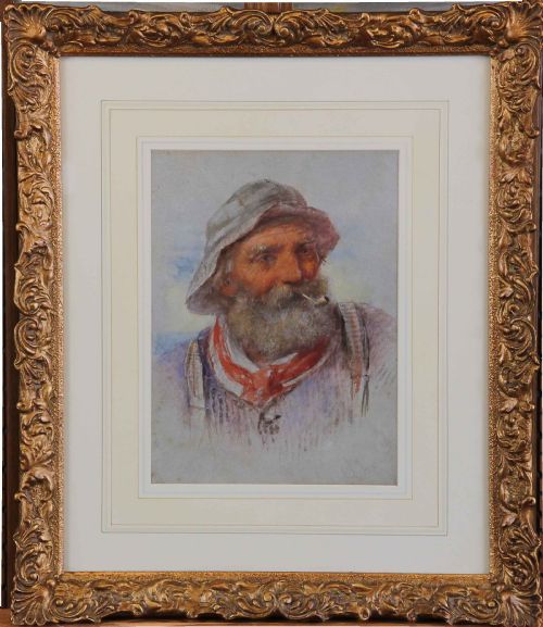 John M. Drummond. "Scottish Fisherman". Watercolour Marine.