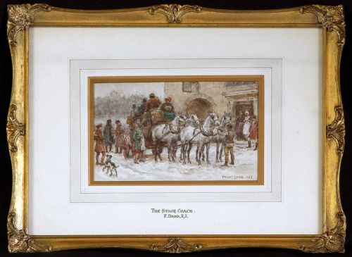 FRANK DADD RI THE SOLDIER'S STORY THE STAGECOACH PAIR SPORTING AND GENRE WATERCOLOUR - ADDITIONAL PHOTO 7