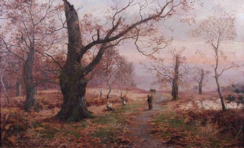 William Greaves. "Sherwood Forest, Near Calverton". Large Oil Painting Landscape.