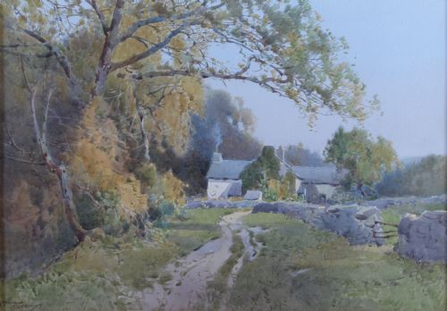 Arthur Tucker. "A Cumberland Farm". Watercolour Landscape.