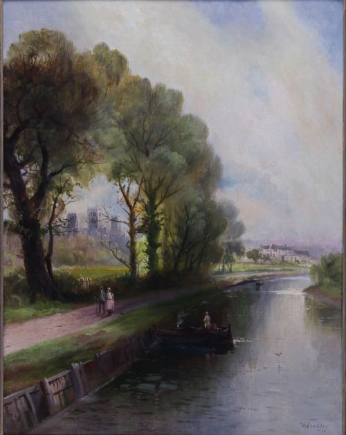 Walter Linsley Meegan. "York Cathedral". Landscape Oil Painting.